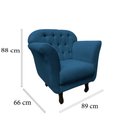 Ver mais imagens de Poltrona Decorativa Dália Bouclé Azul Marinho