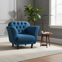 Ver imagem 2 de Poltrona Decorativa Dália Bouclé Azul Marinho