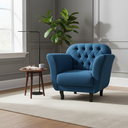 Ver imagem 1 de Poltrona Decorativa Dália Bouclé Azul Marinho