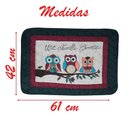 Ver imagem 2 de Tapete Patchwork Banheiro Cozinha Trio de Corujas Coloridas 100% Algodão 61x42 Cm