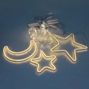 Ver imagem 5 de Decoração Cortina Varal Cordão Fio de Luzes Lâmpadas Estrela Lua Céu Led Natal Enfeite 2,5m