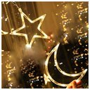 Ver imagem 2 de Decoração Cortina Varal Cordão Fio de Luzes Lâmpadas Estrela Lua Céu Led Natal Enfeite 2,5m