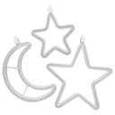 Ver imagem 7 de Decoração Cortina Varal Cordão Fio de Luzes Lâmpadas Estrela Lua Céu Led Natal Enfeite 2,5m