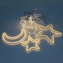 Ver imagem 3 de Decoração Cortina Varal Cordão Fio de Luzes Lâmpadas Estrela Lua Céu Led Natal Enfeite 2,5m