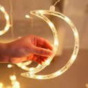 Ver mais imagens de Decoração Cortina Varal Cordão Fio de Luzes Lâmpadas Estrela Lua Céu Led Natal Enfeite 2,5m