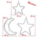 Ver imagem 6 de Decoração Cortina Varal Cordão Fio de Luzes Lâmpadas Estrela Lua Céu Led Natal Enfeite 2,5m