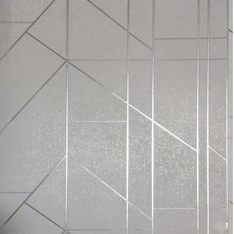Papel de Parede Geométrico Prism – Prata Metalizado