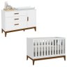 Berço Americano e Cômoda infantil 1 Porta Nature Branco Eco Wood – Matic - 1