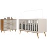 Quarto de Bebê Retrô Berço 3 em 1 Cômoda com Fraldário Ludmila Off White Carolina Baby - 3