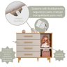 Quarto de Bebê Retrô Berço 3 em 1 Cômoda com Fraldário Ludmila Off White Carolina Baby - 9