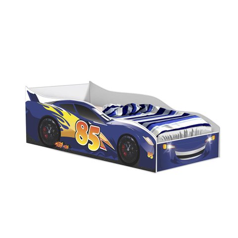 Cama Quarto Infantil Carro com Colchão Azul