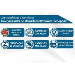 Colchão Casal Castor Magnético C/ Niponpedic Molas Tecnopedic (138x188x31) -  - 3