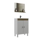 Ver imagem 1 de Conjunto para Banheiro Onix Balcão com Espelheira 60 Cm - Branco Cartagena Branco Cartagena