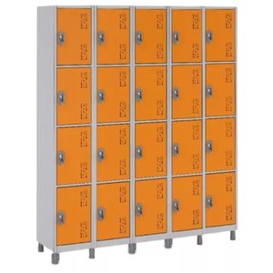 Locker de Aço 20 Portas Varias Cores Resistente e Seguro:laranja