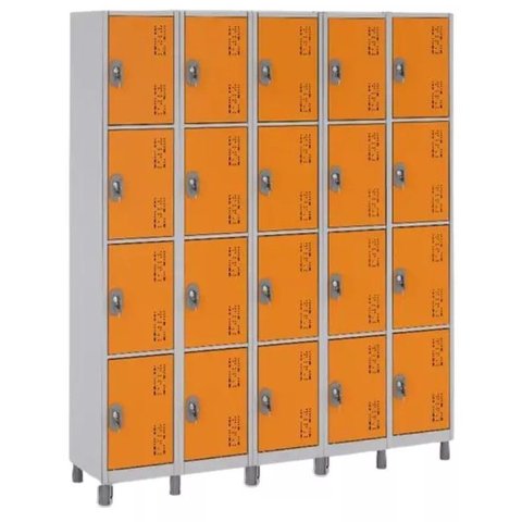 Locker de Aço 20 Portas Varias Cores Resistente e Seguro:laranja