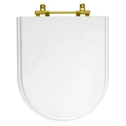 Assento Sanitário Belle Epoque Branco para Vaso Deca com Ferragem Dourada - 1