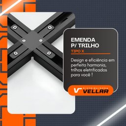 Conector Emenda Tipo X Branco para Trilho Eletrificado - 2