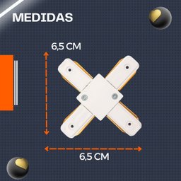 Conector Emenda Tipo X Branco para Trilho Eletrificado - 5