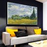 Quadro Decorativo Van Gogh Campo De Trigo Com Ciprestes:60x40 cm/PRETA - 8