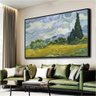 Quadro Decorativo Van Gogh Campo De Trigo Com Ciprestes:60x40 cm/PRETA - 3