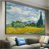 Quadro Decorativo Van Gogh Campo De Trigo Com Ciprestes:60x40 cm/PRETA - 4