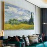 Quadro Decorativo Van Gogh Campo De Trigo Com Ciprestes:60x40 cm/PRETA - 5