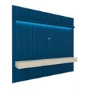 Ver imagem 1 de Conjunto Home Suspenso com Painel Ripado Tv até 75 Jendal Cor:azul Royal