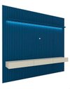 Ver imagem 1 de Conjunto Home Suspenso com Painel Ripado TV até 75 Jendal Cor:Azul Royal