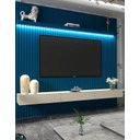 Ver imagem 2 de Conjunto Home Suspenso com Painel Ripado Tv até 75 Jendal Cor:azul Royal