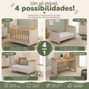 Ver imagem 4 de Berço Americano 4 em 1 Pingo Mini Cama MDF Bebê e Cia - Off com Amêndoa