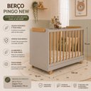 Ver imagem 3 de Berço Americano 4 em 1 Pingo Mini Cama MDF Bebê e Cia - Off com Amêndoa