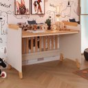 Ver imagem 7 de Berço Americano 4 em 1 Pingo Mini Cama Mdf Bebê e Cia - Off com Amêndoa