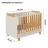 Berço Americano 4 em 1 Pingo Mini Cama Mdf Bebê e Cia - Off com Amêndoa - 3
