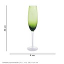 Ver mais imagens de Jogo 2 Peças Taça de Vidro 230ml Verde 26x6x6cm Vinho Água Espumante Champagne