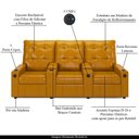 Ver imagem 4 de Poltrona Reclinável para Cinema Parma 3 Lugares Baú Usb Pu Whisky Fh1 - D'Rossi