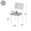 Ver imagem 4 de Kit 2 Cadeiras Estofadas Encosto Telado Estrutura 100% Carvalho Rosé/Bege Rústico