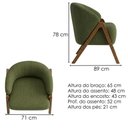 Ver imagem 3 de Poltrona Decorativa Iris Pes Madeira Linho Color Trend Tca 307 Moll