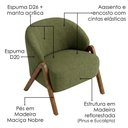 Ver imagem 4 de Poltrona Decorativa Iris Pes Madeira Linho Color Trend Tca 307 Moll