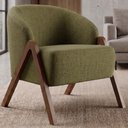 Ver imagem 2 de Poltrona Decorativa Iris Pes Madeira Linho Color Trend Tca 307 Moll