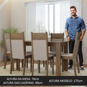 Ver imagem 6 de Conjunto Sala de Jantar Mesa Tampo de Madeira 6 Cadeiras Rustic/crema/bege Bahamas Madesa