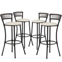 Ver imagem 1 de =Kit 4 Banquetas Alta Forts Em Fio De Fibra Fibra Para Cozinha, Edícula, Varanda, Sacada, Bancada, B