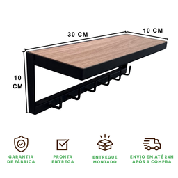 Porta Chaves Strassis Design Mdf Sd-3506 Preto - 6