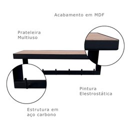 Porta Chaves Strassis Design Mdf Sd-3506 Preto - 5