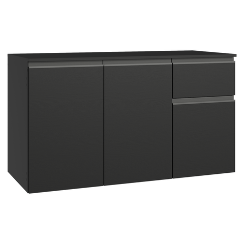 Balcão de Cozinha 120 cm 3 Portas 1 Gaveta Suspenso Preto Nice Madesa