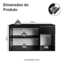 Ver imagem 4 de Balcão de Cozinha 120 cm 3 Portas 1 Gaveta Suspenso Preto Nice Madesa
