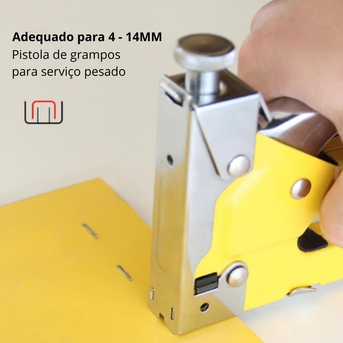 Grampeador Manual Profissional Tapeceiro Madeira Pressão Grampos 4 - 14mm + 4200 Grampos | Fertak - 9