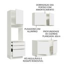 Ver imagem 5 de Armário de Cozinha Compacta 180cm Branco/Branco Veludo Lux Madesa 01