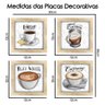 Quadro Decorativo Café Expresso Padaria Cozinha 12x12cm 2 Título Moldura Carvalho - 5