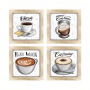 Ver imagem 6 de Quadro Decorativo Café Expresso Padaria Cozinha 12x12cm 2 Título Moldura Carvalho