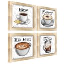 Ver imagem 1 de Quadro Decorativo Café Expresso Padaria Cozinha 12x12cm 2 Título Moldura Carvalho